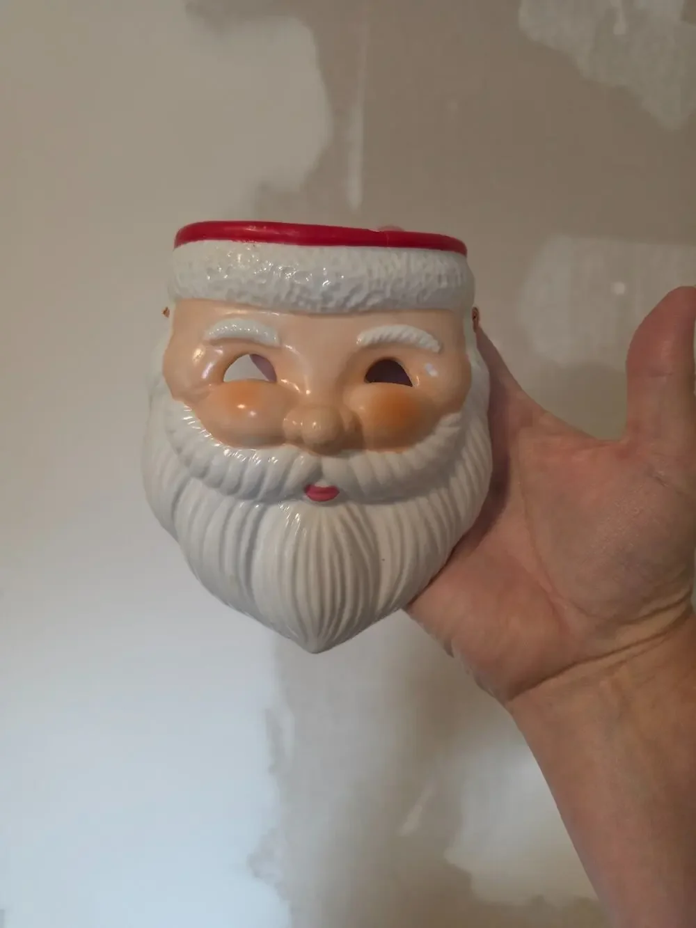Vintage Silvestri Santa Claus Christmas Ornament Face Mask Ceramic Wall Hanging